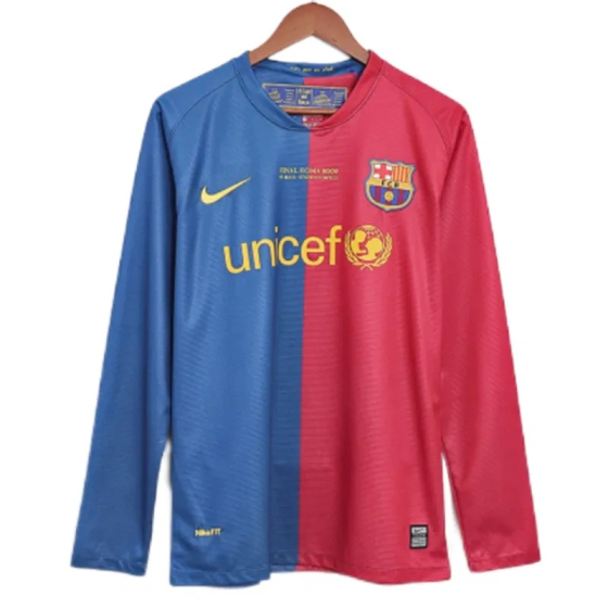 2008-09 Barcelona UCL Final Retro Home Long Sleeve Jersey